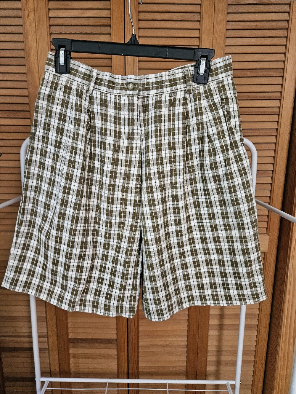 Vintage 90s Plaid Fall Fisherman Heritage Grandpa Preppy Pleated Bermudas